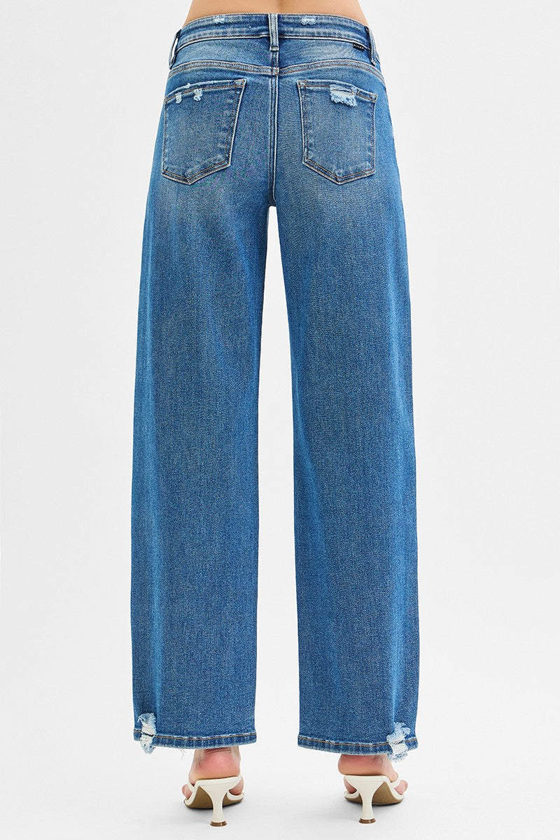 Risen Plus Size Mid Rise Baggy Jeans