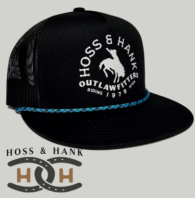 Hoss & Hank Ridin’ High Bronc Black with Rope hat