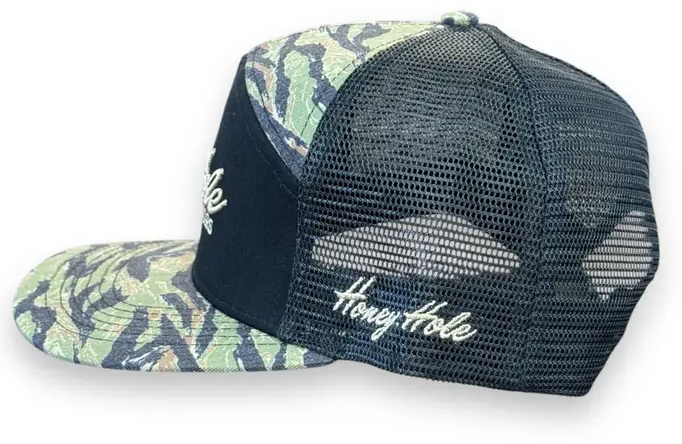 Honey Hole 7 Panel Flatbill - Heritage - Tiger Camo