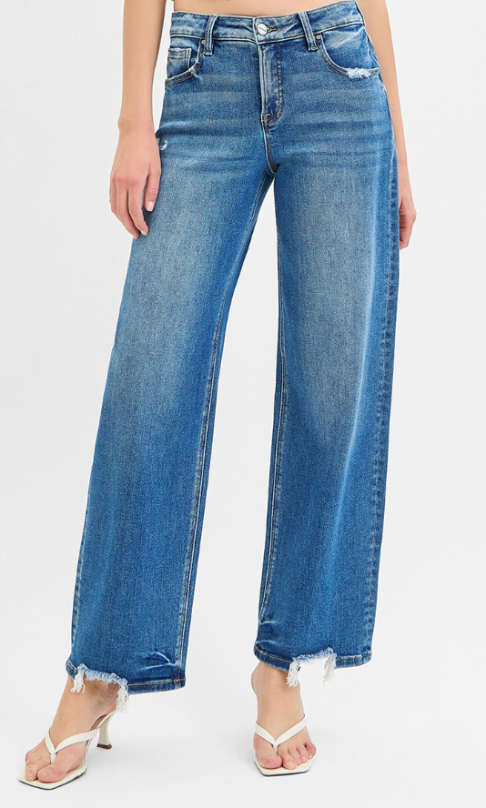 Risen Plus Size Mid Rise Baggy Jeans