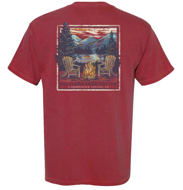 Southern Fried Mountain Bonfire pocket tee shirt