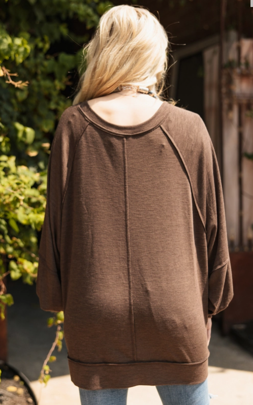 Plus Size Flowy Split Neck Top