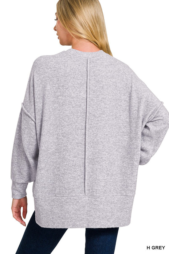 Zenana Brushed Melange Drop Shoulder Oversized Sweater