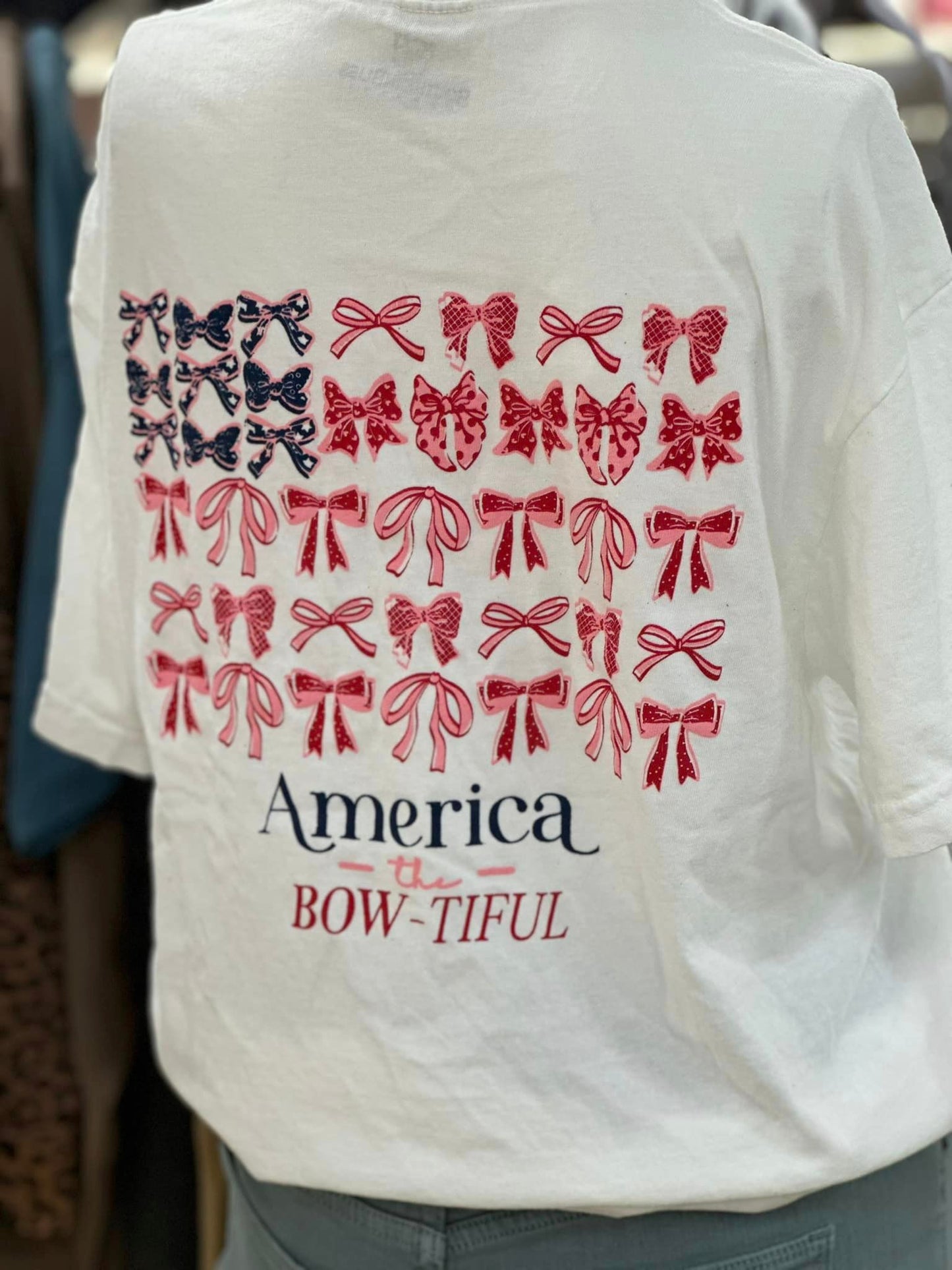 Southern Bliss America the BOW-TIFUL comfort color tee