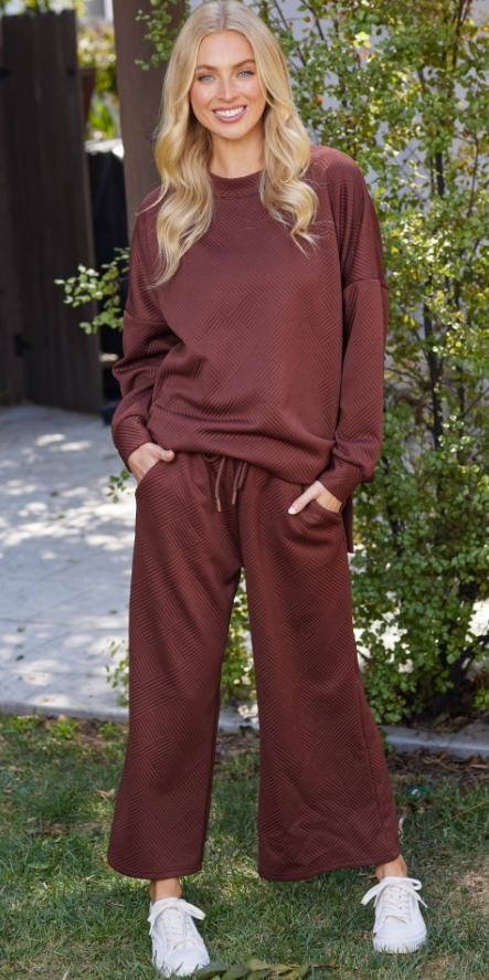 Solid Textured Matching Set