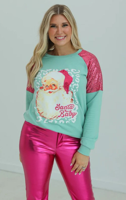 Santa Baby Mint Sweatshirt