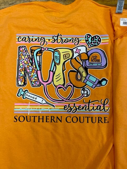 Load image into Gallery viewer, Couture Tee Caring Strong Nurse tee TSHIRT Southern Couture
