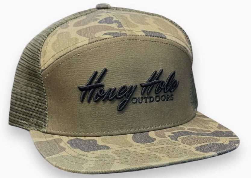 Honey Hole 7 Panel Flatbill - Heritage - Duck Camo