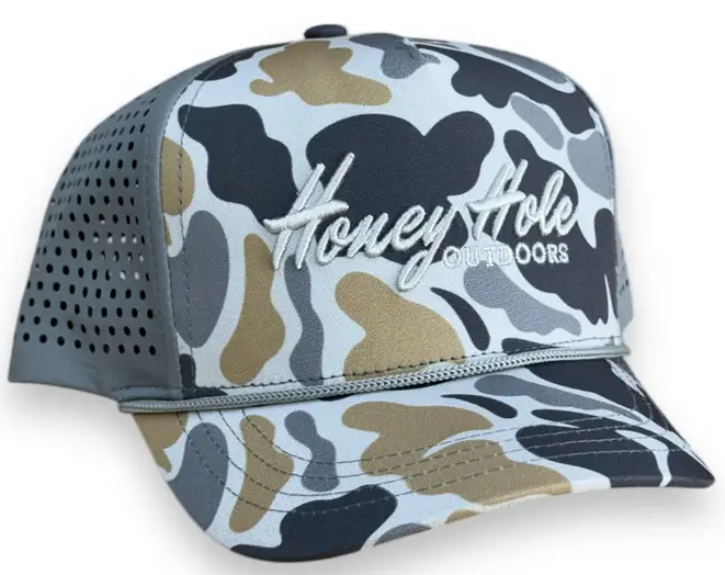 Honey Hole Youth Performance Rope Hat - Grey Camo