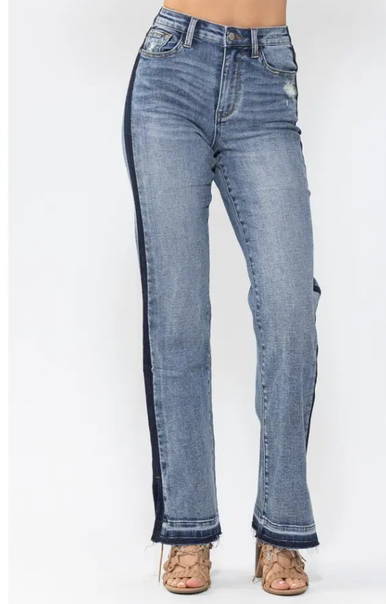 Judy Blues Hw Side Seam Detail Straight