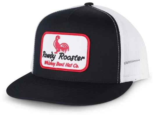 Whiskey Bent Hat Co Rowdy Rooster Black/White Trucker