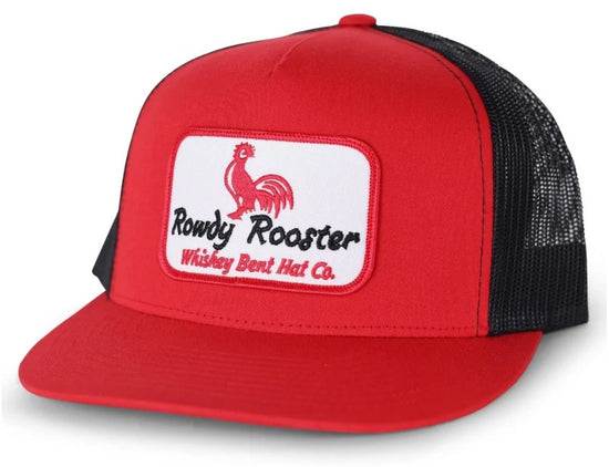 Whiskey Bent Rowdy Rooster Red/Black Trucker