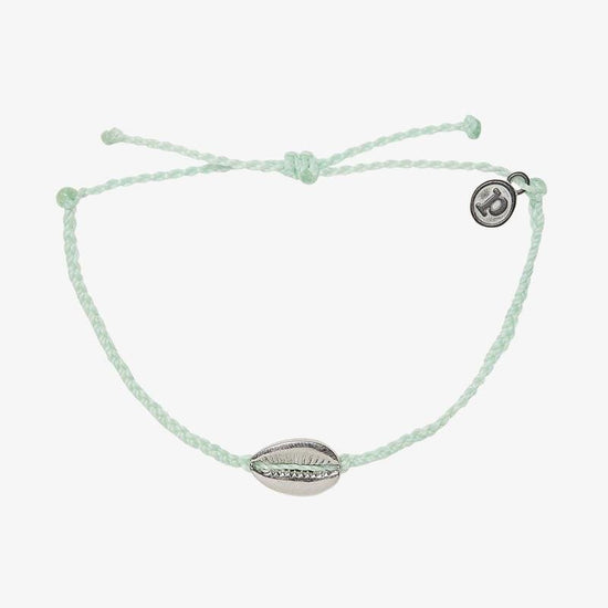 PURAVIDA COWRIE CHAIN ANKLET MINT GREEN Shop on Main Street